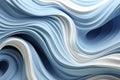 Swirl Futuristic bright Geometric intricated 3D wall in waves in light blue and white Royalty Free Stock Photo