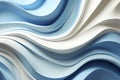 Swirl Futuristic bright Geometric intricated 3D wall in waves in light blue and white Royalty Free Stock Photo