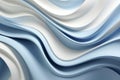 Swirl Futuristic bright Geometric intricated 3D wall in waves in light blue and white Royalty Free Stock Photo