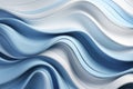 Swirl Futuristic bright Geometric intricated 3D wall in waves in light blue and white