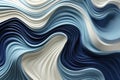 Swirl Futuristic bright Geometric intricated 3D wall in waves in light blue and white Royalty Free Stock Photo