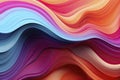 Swirl Futuristic bright Geometric intricated 3D wall in waves in red, orange, purple colors