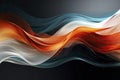 Swirl Futuristic bright Geometric intricated 3D waves in orange, blue and white colors Royalty Free Stock Photo