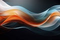 Swirl Futuristic bright Geometric intricated 3D waves in orange, blue and white colors Royalty Free Stock Photo