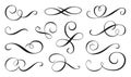 Swirl ink filigree curl divider royal flourish set