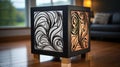 Swirl Lampshade: Anamorphic Art Inspired Maori Style Lightbox