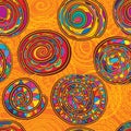 Swirl line yellow orange colorful seamless pattern Royalty Free Stock Photo