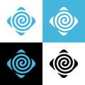 Swirl logo design template elements, abstract spiral icon Royalty Free Stock Photo