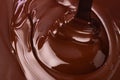 swirl melt dark chocolate background, sweet liquid cocoa dessert