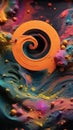 Swirl of mixed color paints. Color Gradients. Abstract liquid art background