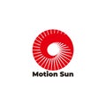 Swirl motion red sun geometric logo vector Royalty Free Stock Photo