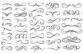 Swirl ornament stroke. Ornamental curls, swirls divider and filigree ornaments vector illustration set Royalty Free Stock Photo