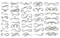 Swirl ornament stroke. Ornamental curls, swirls divider and filigree ornaments vector illustration set Royalty Free Stock Photo