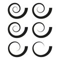 Swirl pattern icon. Geometric spiral design. Black swirl shapes. Vector illustration. Royalty Free Stock Photo