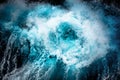 Swirl, splash, sea spray, breaking turquoise wave, splashing water drops Royalty Free Stock Photo