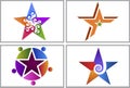 Swirl star collection logos Royalty Free Stock Photo