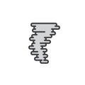 Swirl tornado filled outline icon