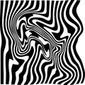 Swirl Twirl Wavey illusion Curvy Effects On Black Stripes White Background Royalty Free Stock Photo