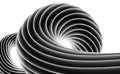 Swirl, vortex background. Rotating black and white spiral. Abstract vector shaded 3D illustraion