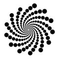 Swirl, vortex background. Rotating spiral. Circle, oval, point, ellipse, technical, geometry, geometric