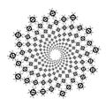 Swirl, vortex background. Rotating spiral. Star, symbol, icon, petals, flower