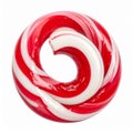 Swirled Red and White Peppermint Candy on Isolated White Background Royalty Free Stock Photo
