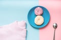 Swirled small cakes at plate