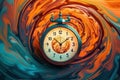 Swirled surreal clock