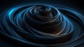 Swirling abstract dark blue metallic ribbons with intricate texture spiral vortex Royalty Free Stock Photo