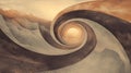 Spiral Mountain Landscape, Abstract Art Royalty Free Stock Photo
