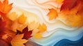 Swirling Autumn Leaves Create A Vibrant Backdrop