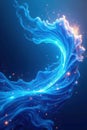 Swirling blue energy abstract tech wave corporate backdrop futuristic flow technology Royalty Free Stock Photo