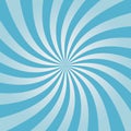 Swirling blue sunburst pattern. Radial design for comic background. Vortex backdrop. Vector. Royalty Free Stock Photo