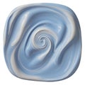Swirling Blue and White Pattern Ceramic Tile, Decorative Square Plate Design. Royalty Free Stock Photo