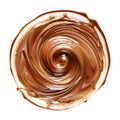 Swirling coffe splash in shape of a circle isolated on white background. Generative ai