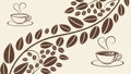 Swirling Coffee Beans and Steam Seamless Pattern, Elegant Design, vector design Generative AI Royalty Free Stock Photo