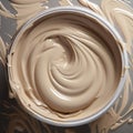 Swirling Cream And Taupe Paint: Hyperrealistic Close-up Shots
