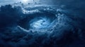 Swirling dark blue storm clouds seen from above Royalty Free Stock Photo