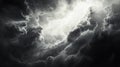 Dark storm clouds breaking with bright light Royalty Free Stock Photo