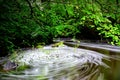 Swirling eddies on Burntollet river Derry Northern Ireland