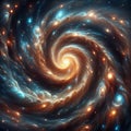 Swirling galaxies, close up, phot