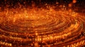 Swirling Golden Data Stream With Glowing Particles In The Dark Royalty Free Stock Photo