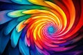 Swirling Hypnotic multicolored spiral. Generate Ai