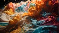 Swirling liquid cloud colour paint.vintage color.AI Generative