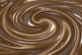 Swirling melted chocolate