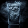 Swirling Mist Captured Inside a Clear Glass Against Dark Background Royalty Free Stock Photo
