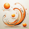 Swirling Orange Balls: A Graceful Balance Of Action And Fantasy