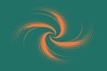 Swirling orange pattern on green background Vector Royalty Free Stock Photo