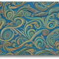 A swirling, paisley-like pattern in shades of blue and green2, Generative AI Royalty Free Stock Photo