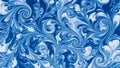 Swirling patterns of blue and white create a marbled effect in an abstract Royalty Free Stock Photo